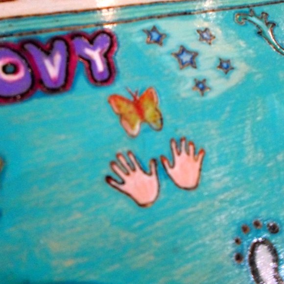 Wood Burned and Painted VW Hippie Van Wall Art Handmade One of a Kind - Picture 3 of 6